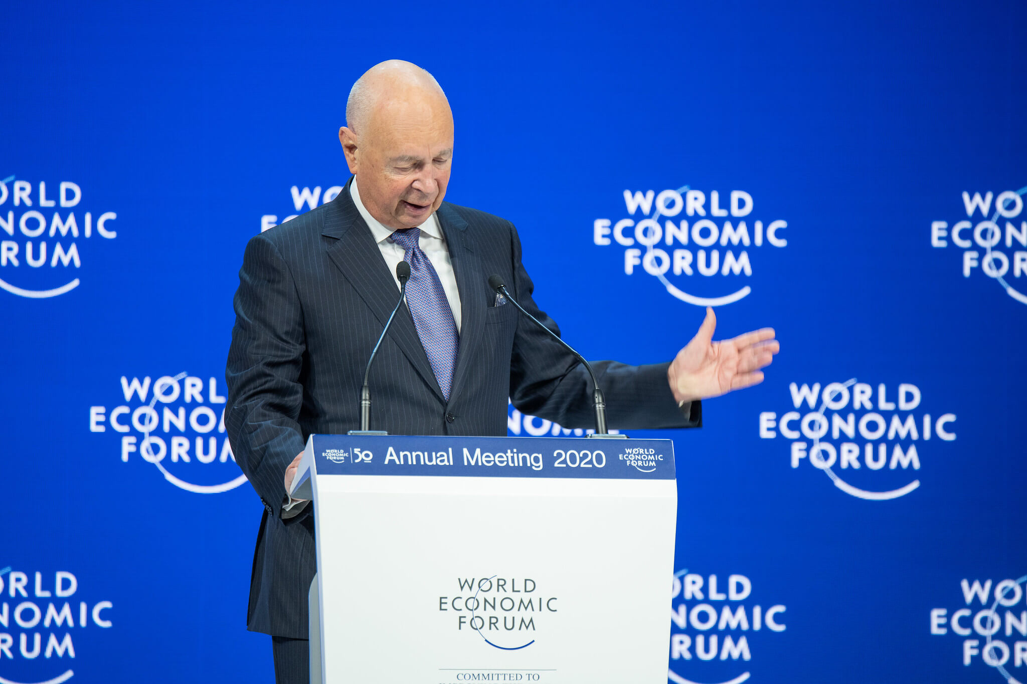 DeWit-Klaus Schwab speaking at World Economic Forum Annual Meeting, 22Jan2020-WEF-Boris Baldinger-Flickr