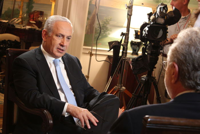 Benjamin Netanyahu, premier van Israël, tijdens een CNN-interview.