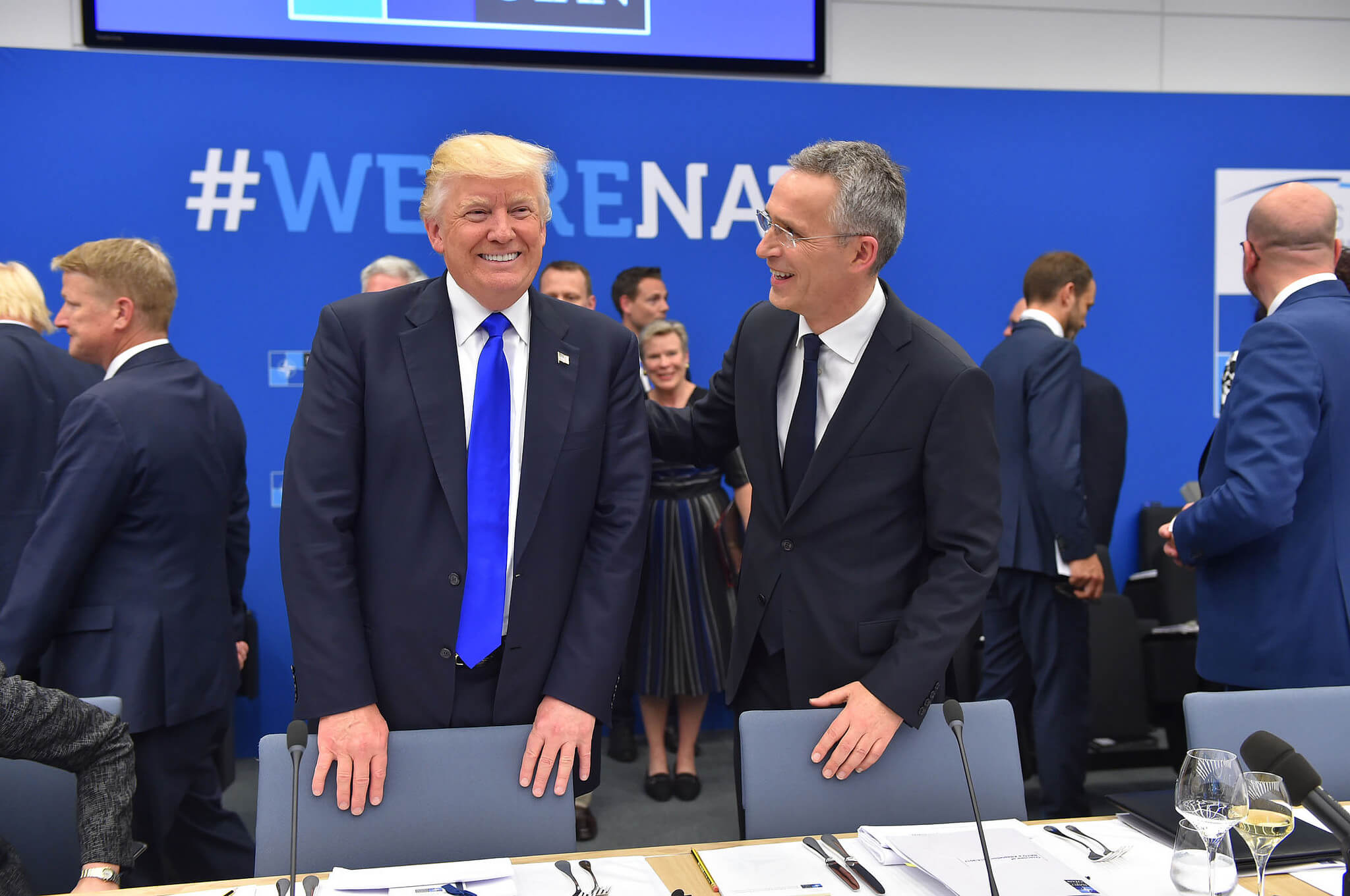 Meeting of NATO Heads of State and Government in Brussels: Donald Trump and Jens Stoltenberg. Source: NATO / Flickr. 